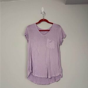 American Eagle Outfitters Lavender V-Neck Tee